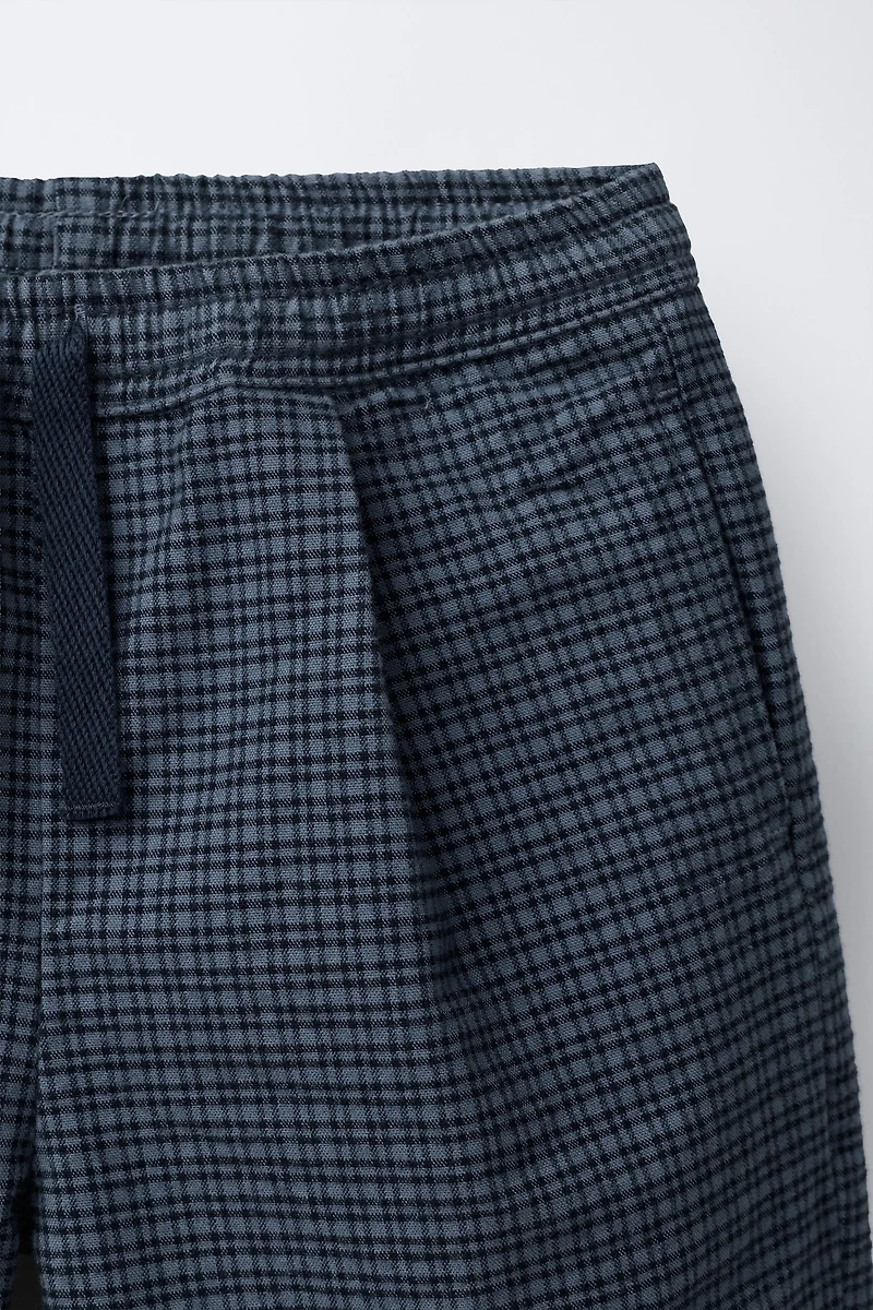 WARM PLAID BAGGY PANTS
