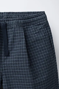 WARM PLAID BAGGY PANTS