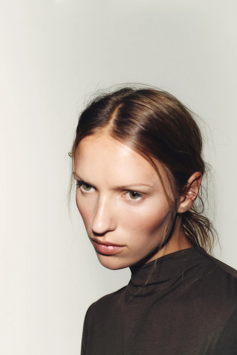 COTTON MODAL RUCHED T-SHIRT