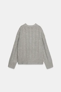 PULL EN MAILLE DOUCE À CÂBLES