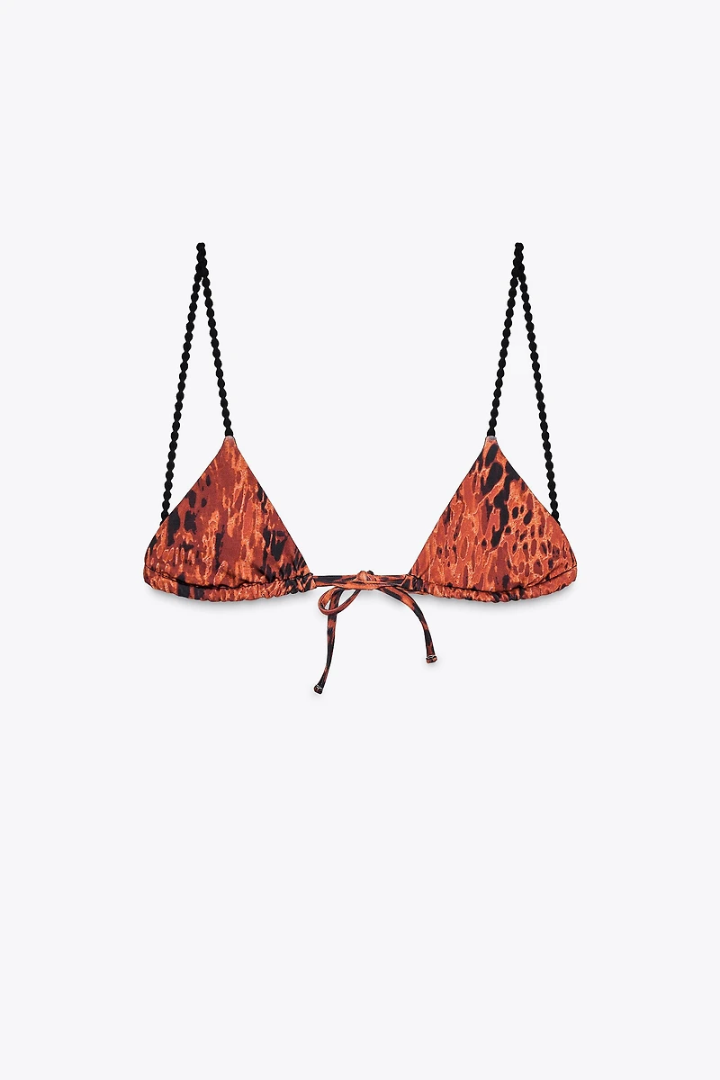 CONTRAST PRINT BIKINI TOP