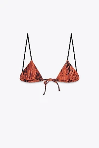 CONTRAST PRINT BIKINI TOP