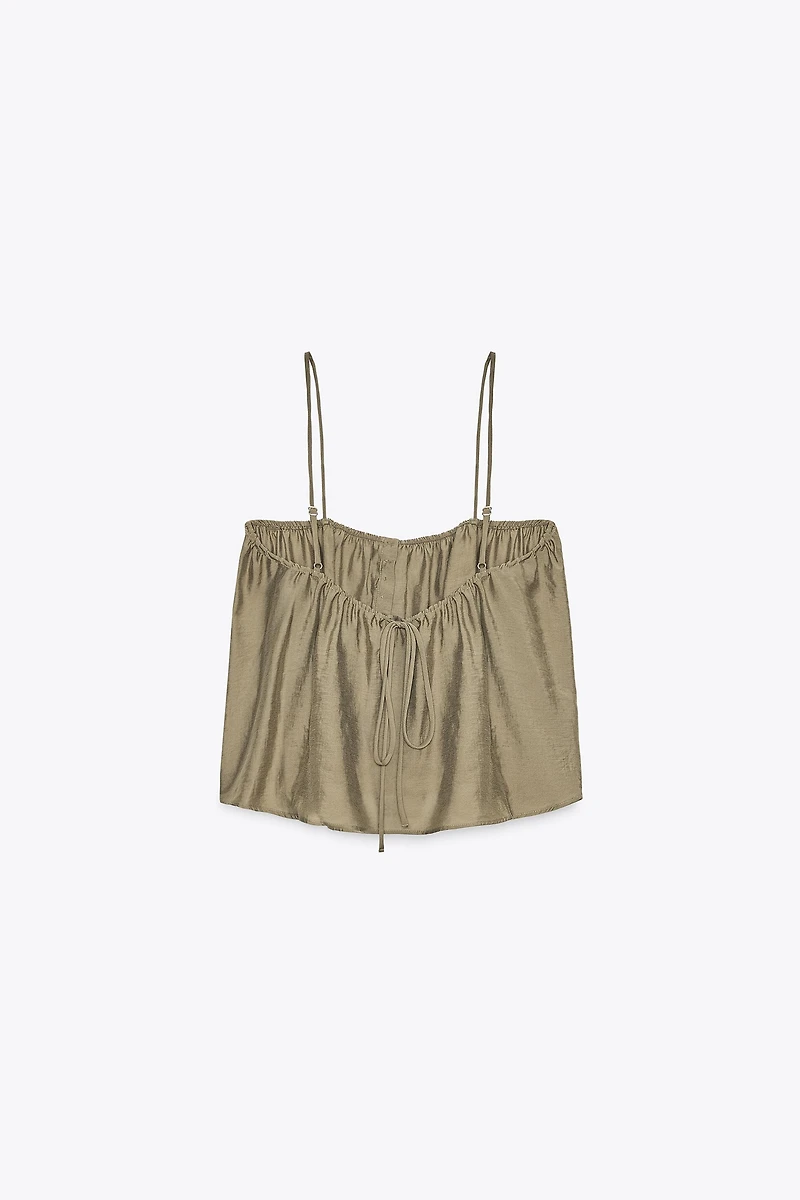 FLOWY STRAPPY BUTTON-UP TOP