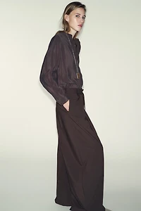 WIDE LEG BELTED PANTS