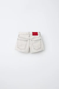 STRIPED DENIM SHORTS