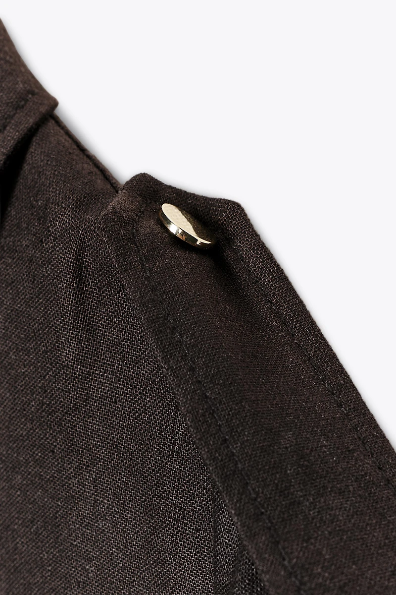 GILET CARGO AVEC LIN