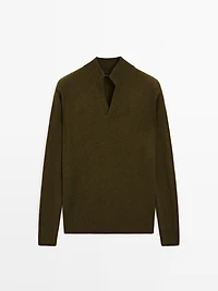 Pull en maille à col mock V