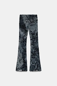 FLOCKED TULLE FLARE PANTS