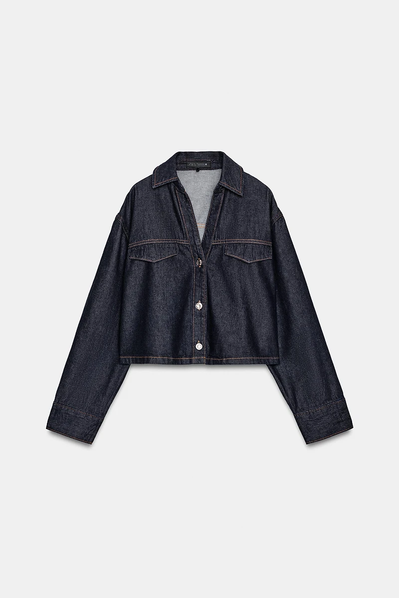 Z1975 SHORT DENIM SHIRT WITH FLAPS