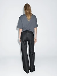 Jean large taille haute