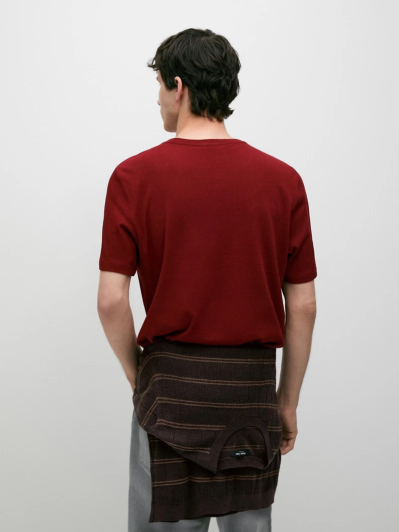Short sleeve linen blend T-shirt