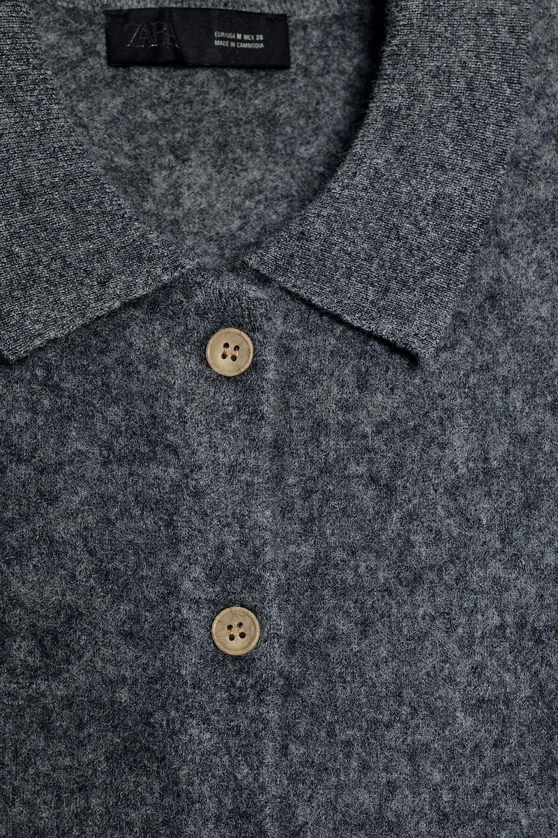 SHORT SLEEVE 100% WOOL POLO JACKET