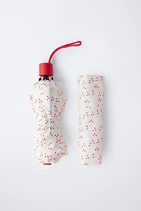 HEART PRINT FOLDING UMBRELLA