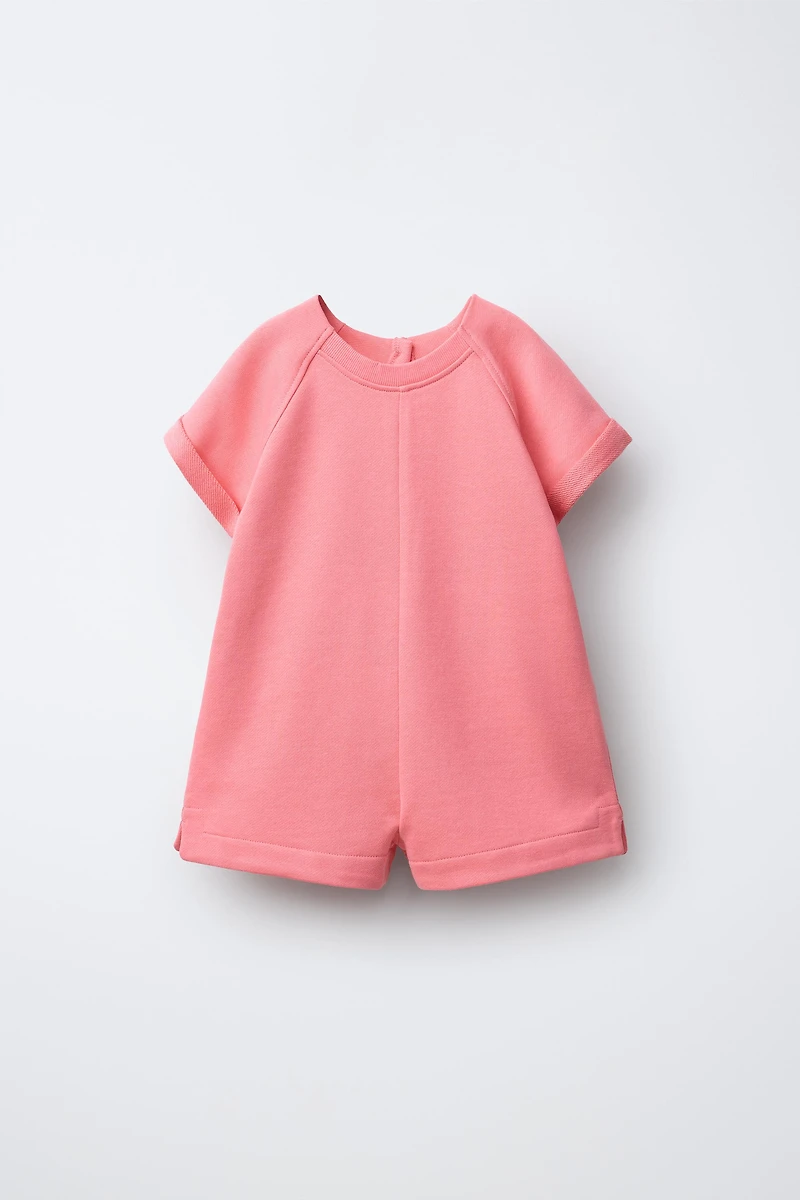PLAIN PLUSH SHORT JUMPSUIT