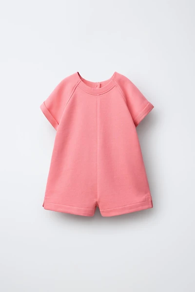 PLAIN PLUSH SHORT JUMPSUIT
