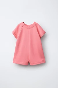 PLAIN PLUSH SHORT JUMPSUIT