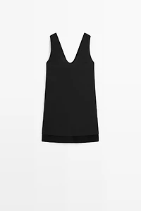 Double-fabric mini dress