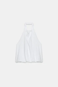 HEAVY COTTON BALLOON HALTER TOP