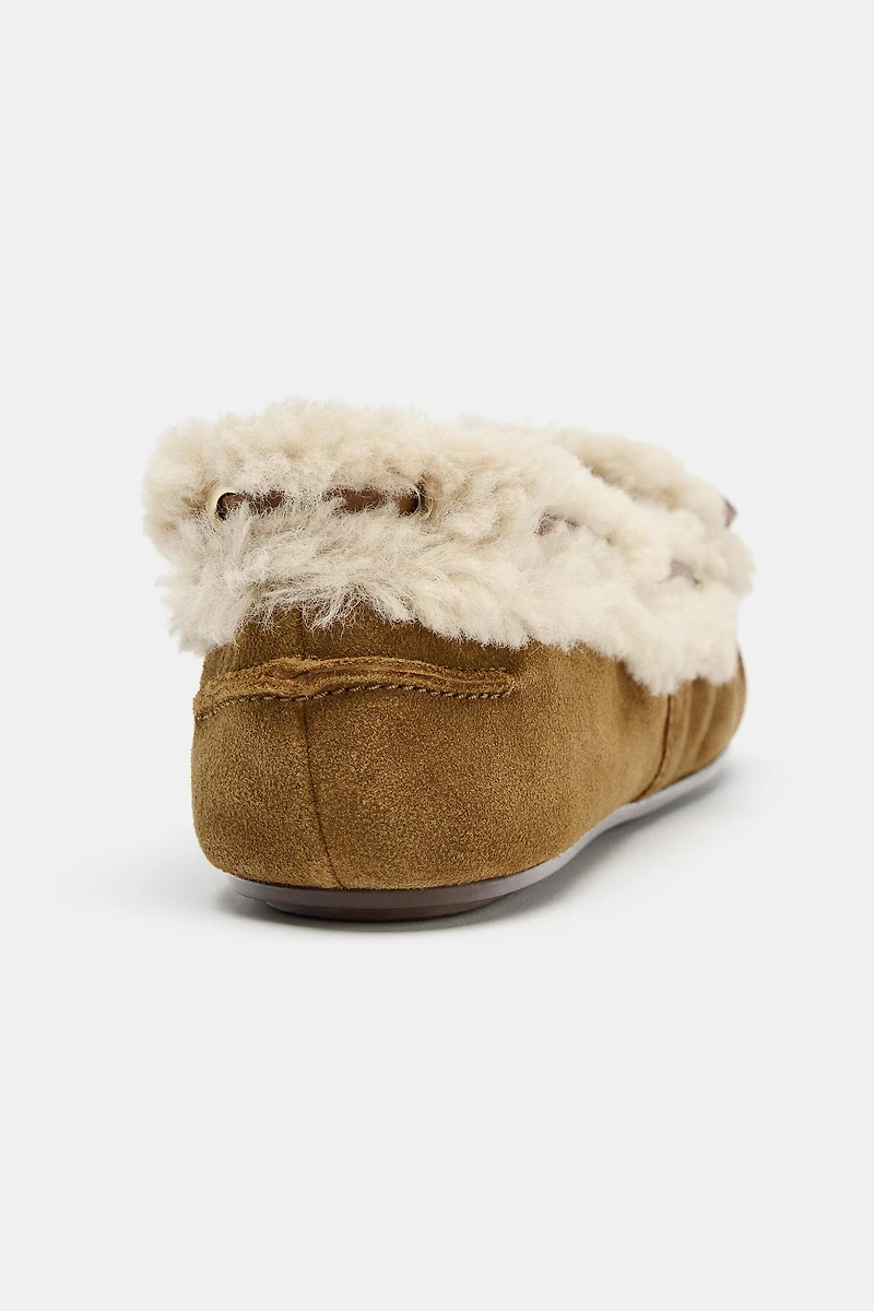 COMBINED SPLIT LEATHER LOAFERS