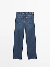 Mid-rise straight-leg jeans