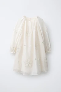 JEWELED FLORAL ROMANTIC DRESS