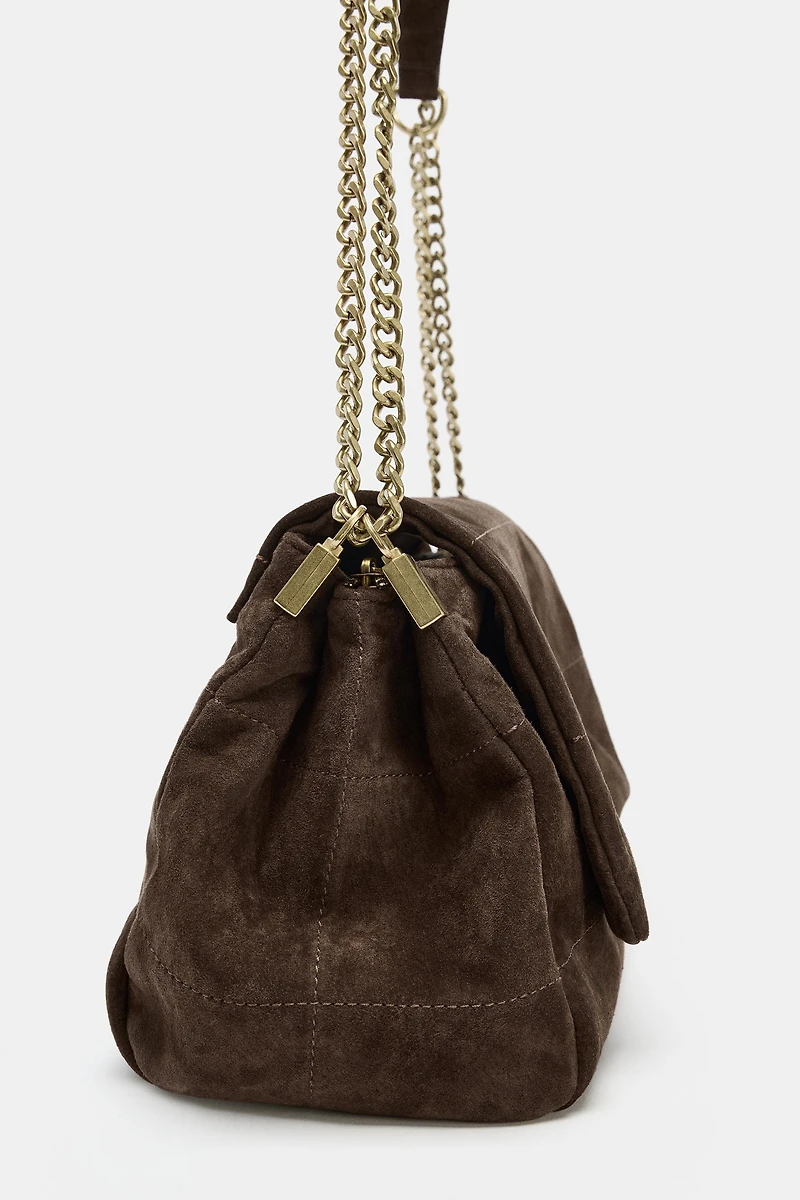 SAC PORTÉ ÉPAULE EN CUIR VELOURS