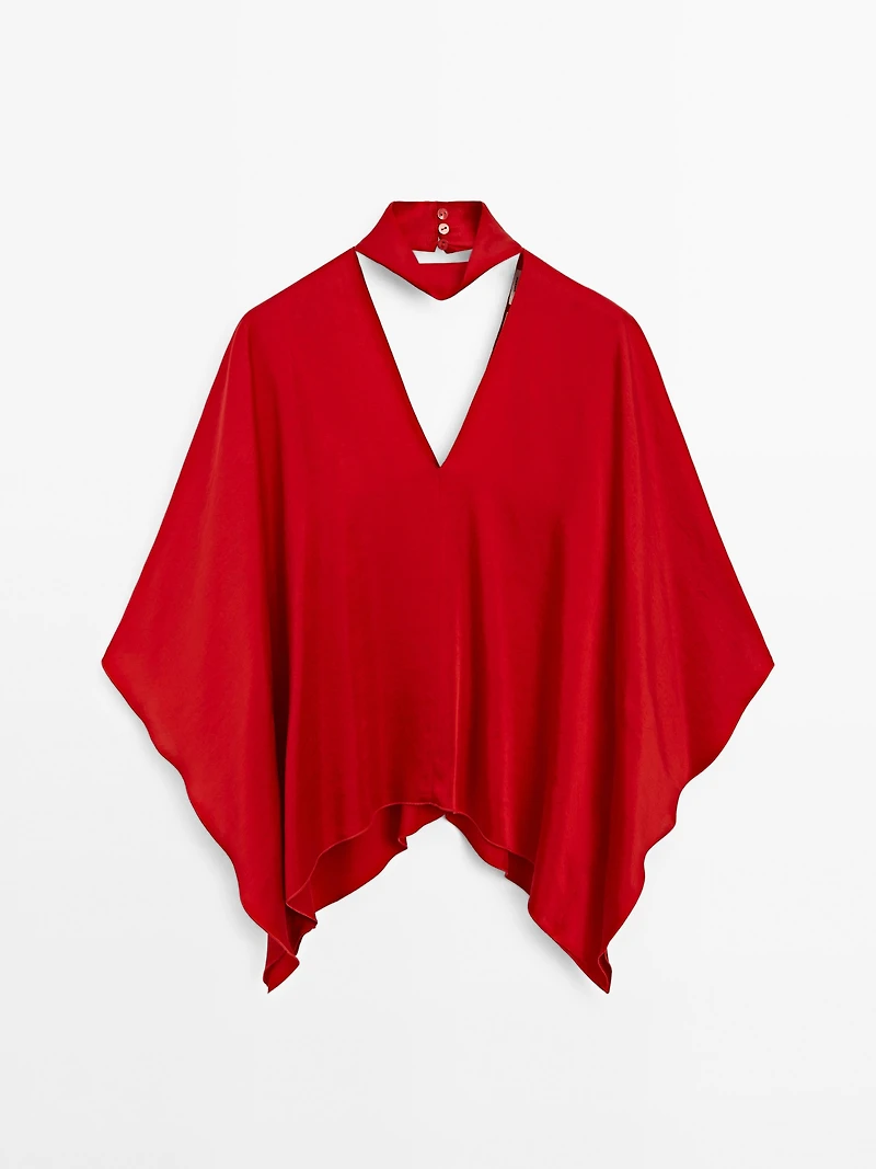 Flowing V-neck blouse