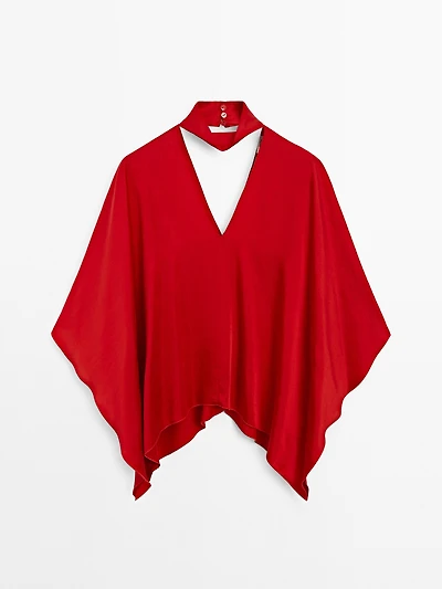 Flowing V-neck blouse - STUDIO