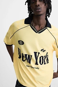 RETRO FOOTBALL PRINTED POLO SHIRT