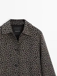 Manteau laine à imprimé animal
