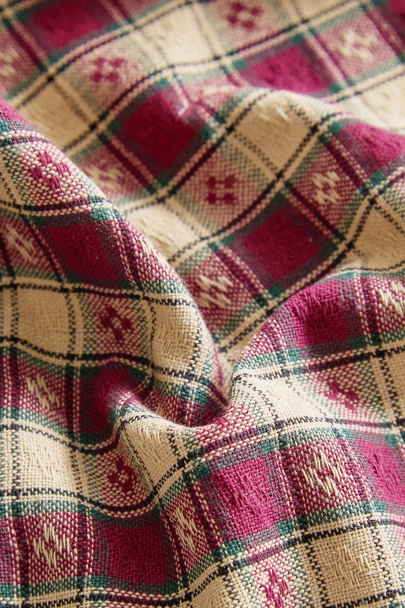 NAPPE FILS TEINTS CARREAUX NOËL