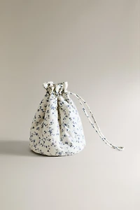 BABY BLUE FLORAL BUCKET BAG