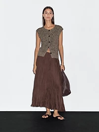 100% cotton mouliné round neck vest