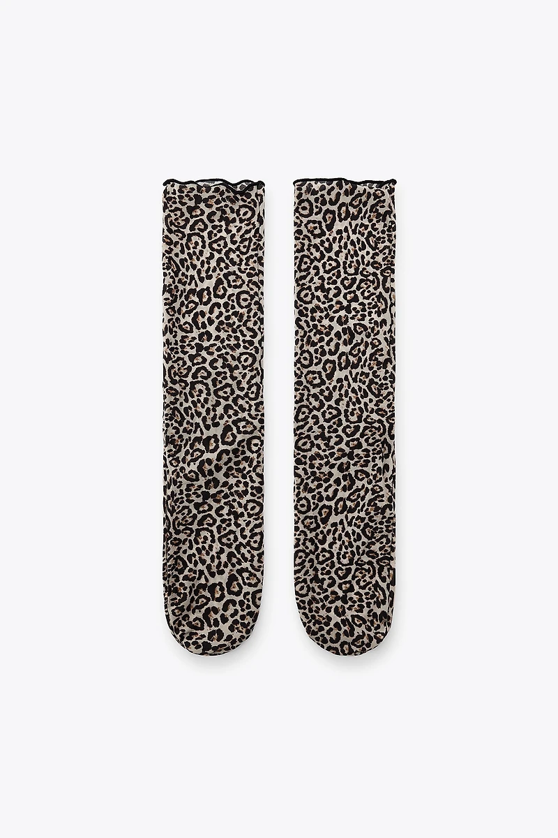 ANIMAL PRINT MID-CALF SOCKS
