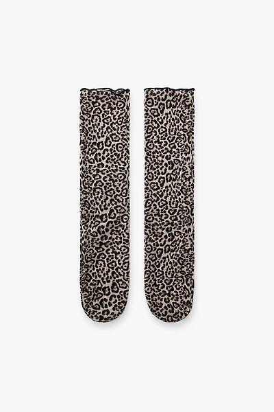 ANIMAL PRINT MID-CALF SOCKS