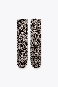 ANIMAL PRINT MID-CALF SOCKS