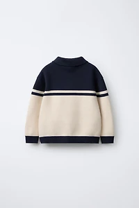 KNIT VARSITY PATCH POLO SHIRT