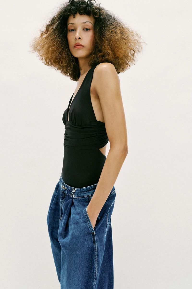 OPEN-BACK POLYAMIDE BODYSUIT