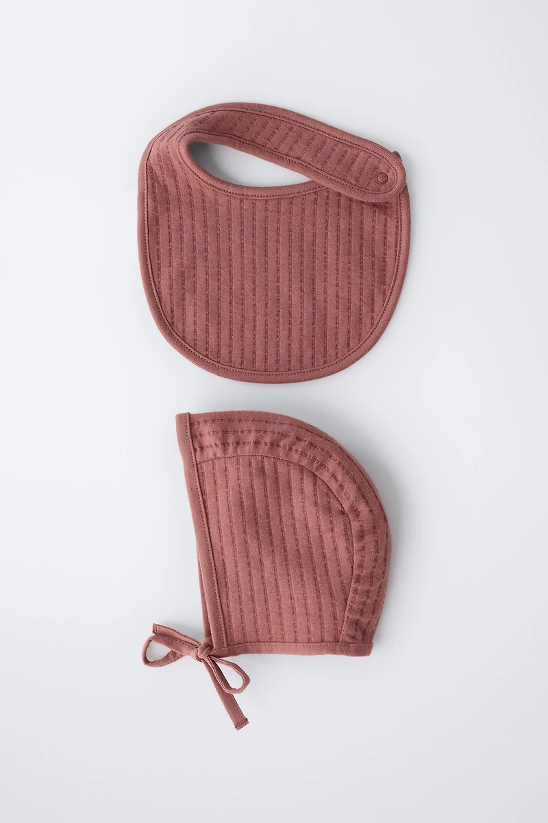 BONNET AND BIB SET