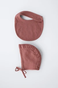 BONNET AND BIB SET