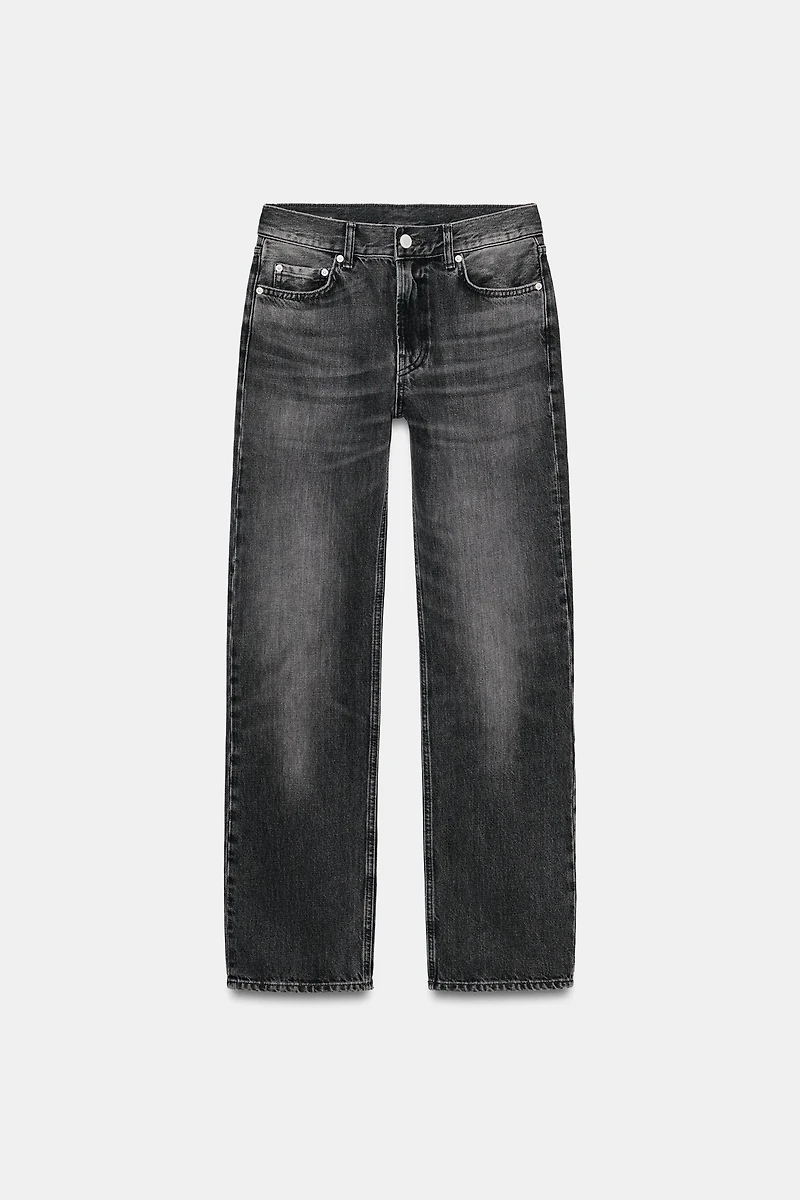 ZW COLLECTION MID-RISE STRAIGHT LEG JEANS