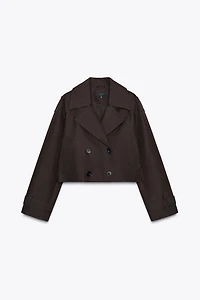 DOUBLE BREASTED SHORT TRENCH COAT
