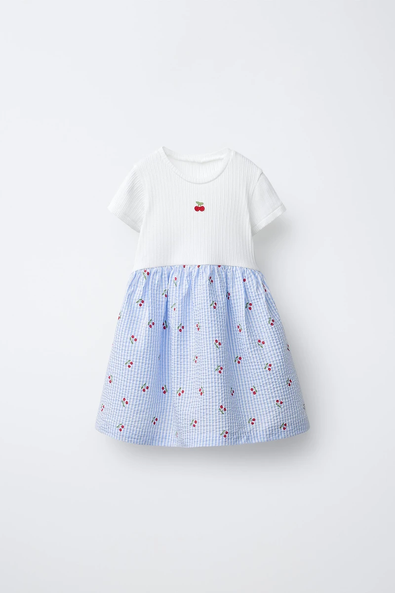 ROBE BIMATIÈRE SEERSUCKER IMPRIMÉE