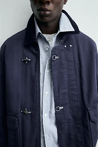 CONTRAST COLLAR FIREMAN CLASP JACKET