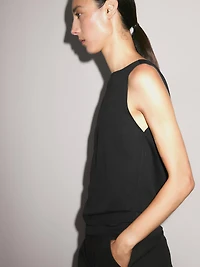 Top décolleté dos drapé 100 % coton