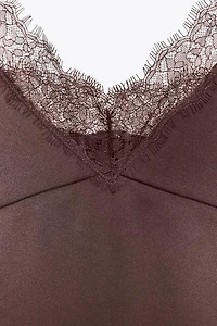 SATIN EFFECT LACE TOP