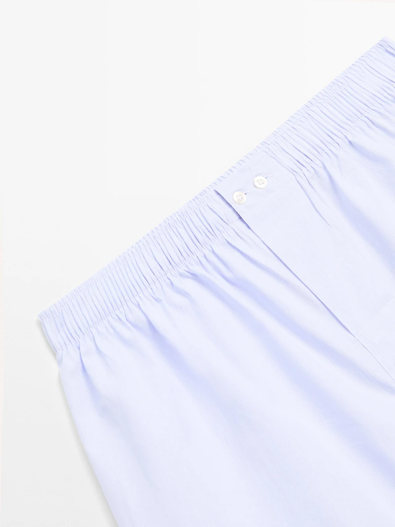 Caleçon micro-rayures 100 % coton