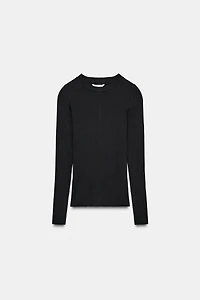 LONG SLEEVE RIBBED T-SHIRT