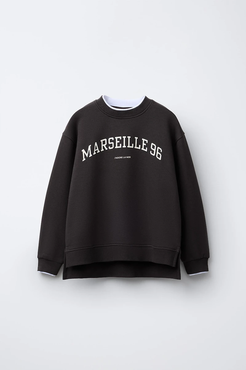 ENSEMBLE SWEAT-SHIRT ET LEGGING FLARE À INSCRIPTION