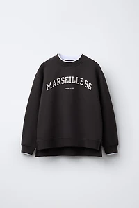 ENSEMBLE SWEAT-SHIRT ET LEGGING FLARE À INSCRIPTION